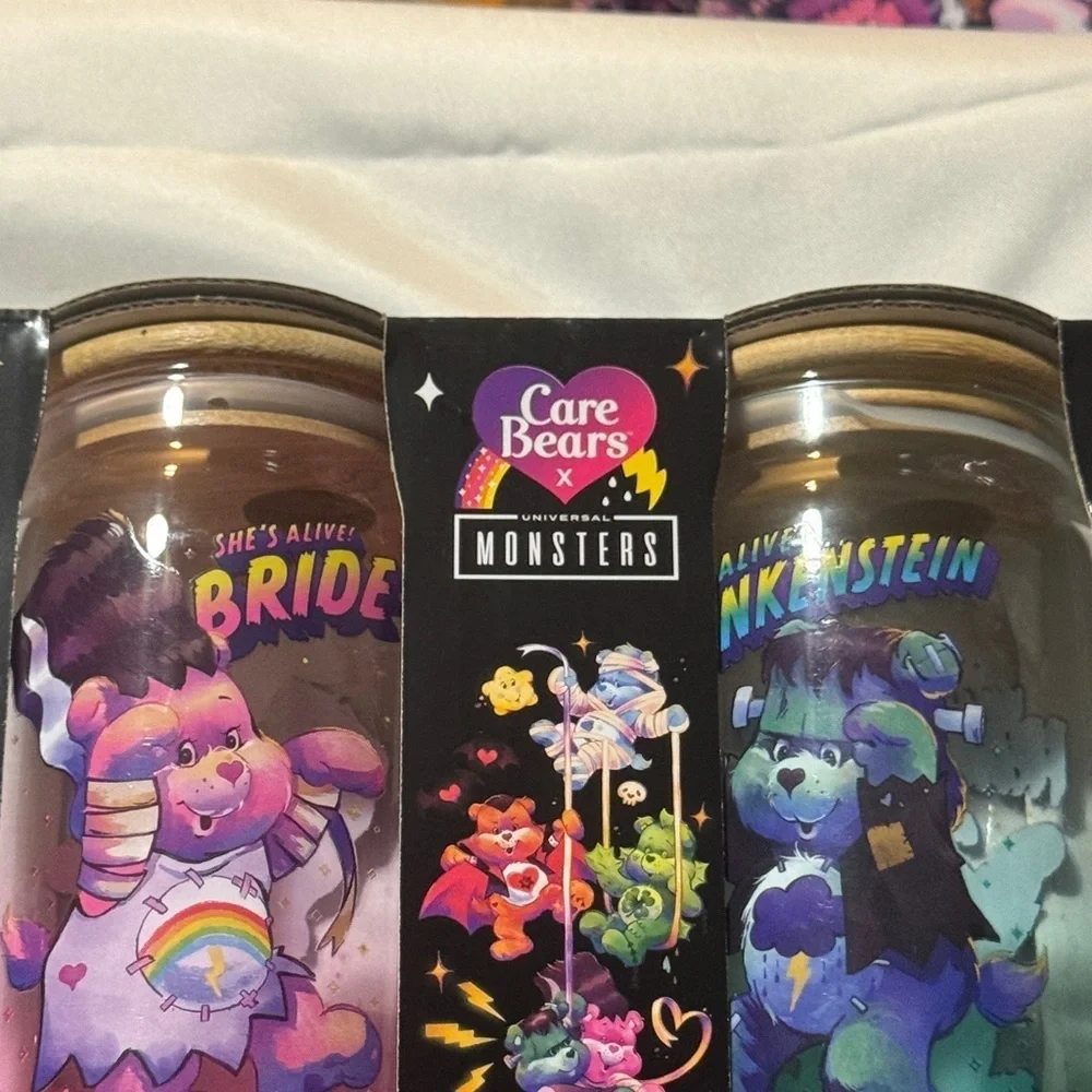 Care Bears X universal monsters glass tumbler set - Picture 3 of 5